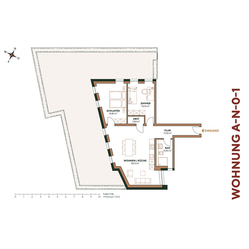 Grundriss Wohnung 1